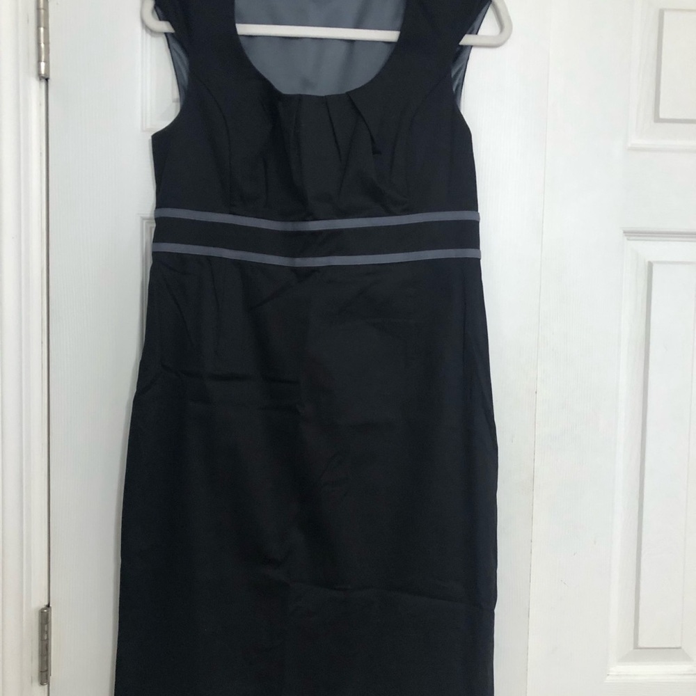 Boden Classic Black Sleeveless Sheath Dress with Gray Trim women’s size 8